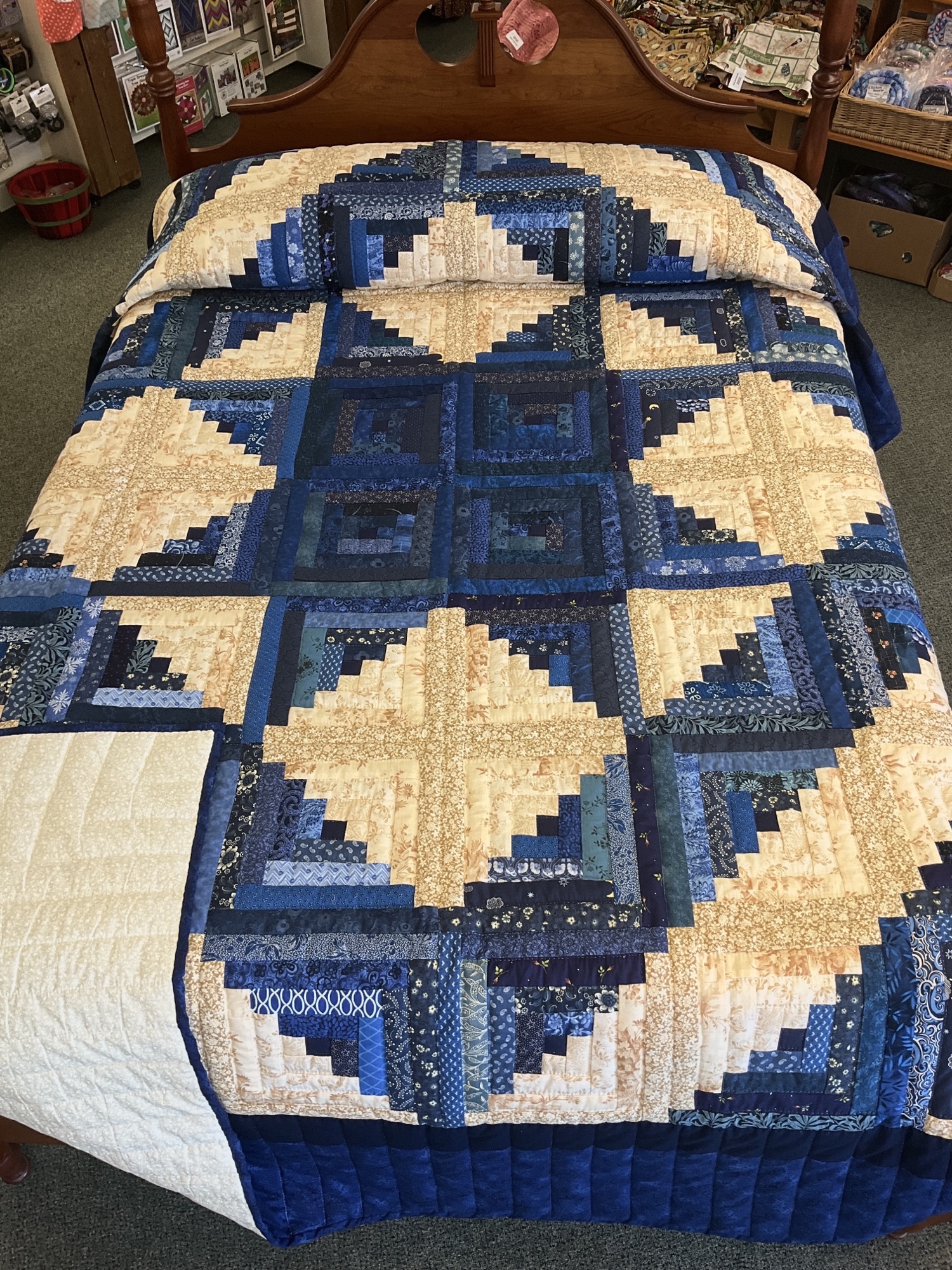 Diamond Log Cabin Star Quilt Pattern