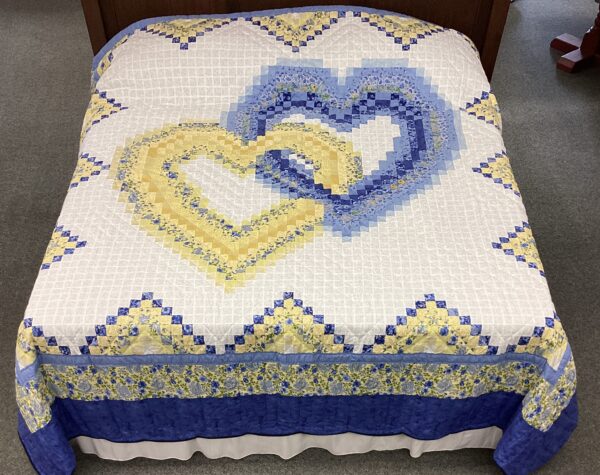 Linking Hearts an Original Pattern Hand-Stitched King Size Quilt