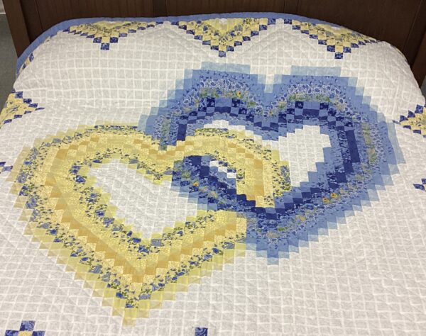 Linking Hearts an Original Pattern Hand-Stitched King Size Quilt - Image 3