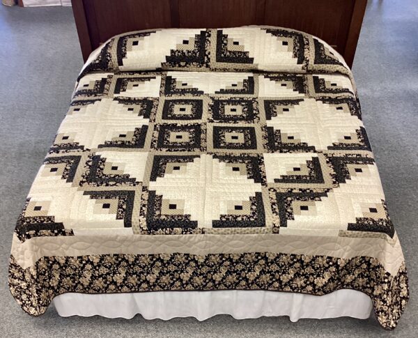 Log Cabin Star Hand Quilted King Size